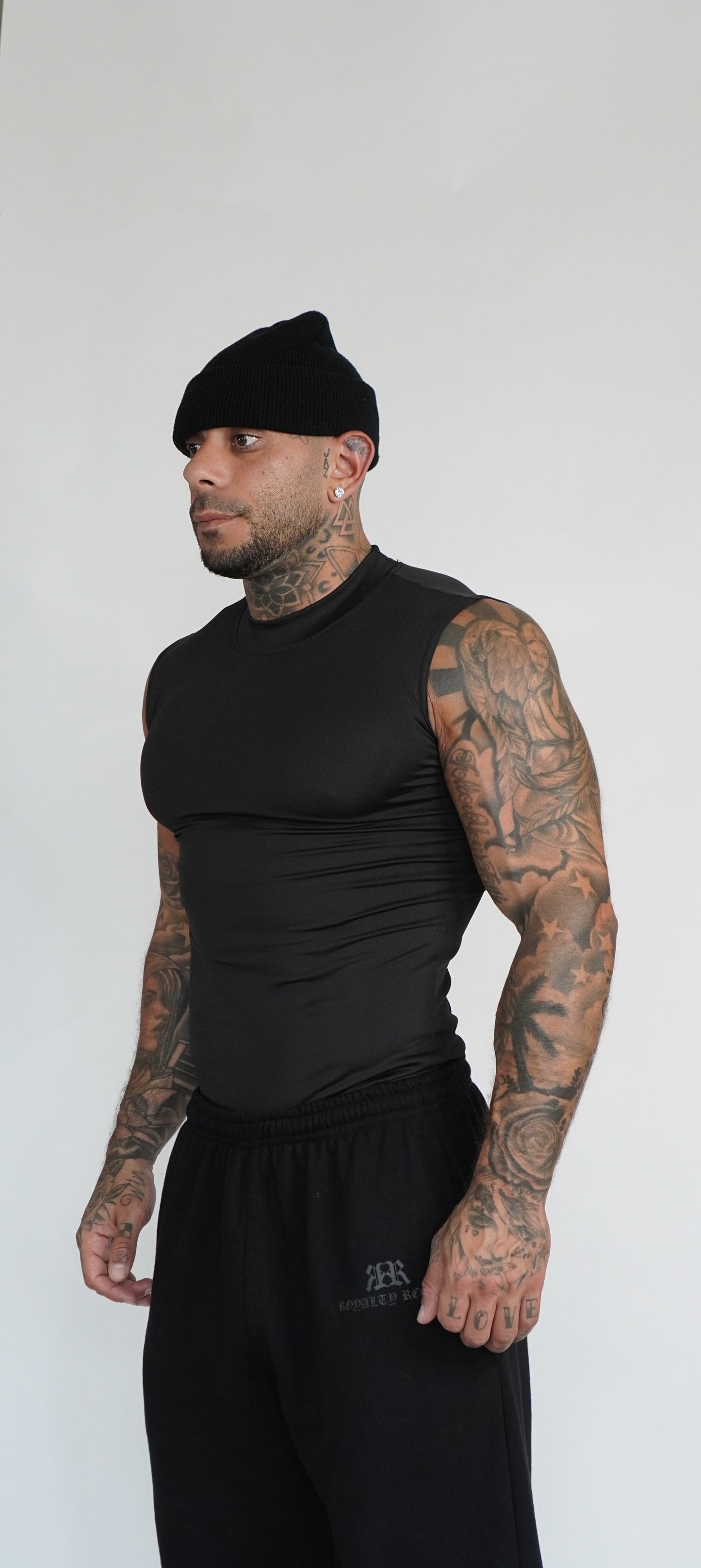 Turtle Neck Sleeveless Compression Shirt