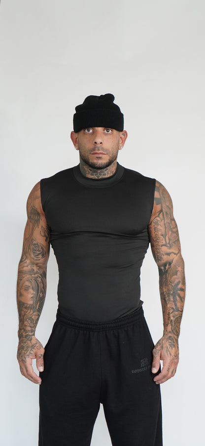 Turtle Neck Sleeveless Compression Shirt
